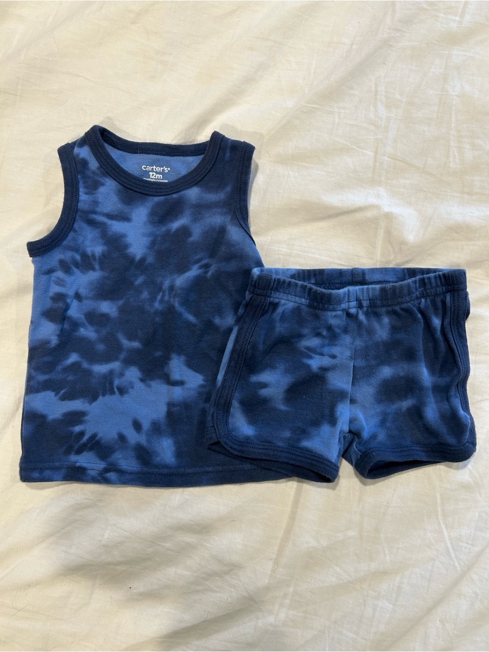 Carter's Navy Blue Tie-Dye Tank Top & Shorts Set